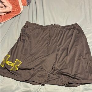 Under Armour Charcoal Shorts with Neon Logo